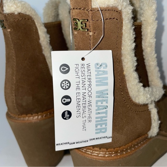 Sam Edelman Women's Reagan Wedge Booties Toffee Suede 7 M - Picture 7 of 11